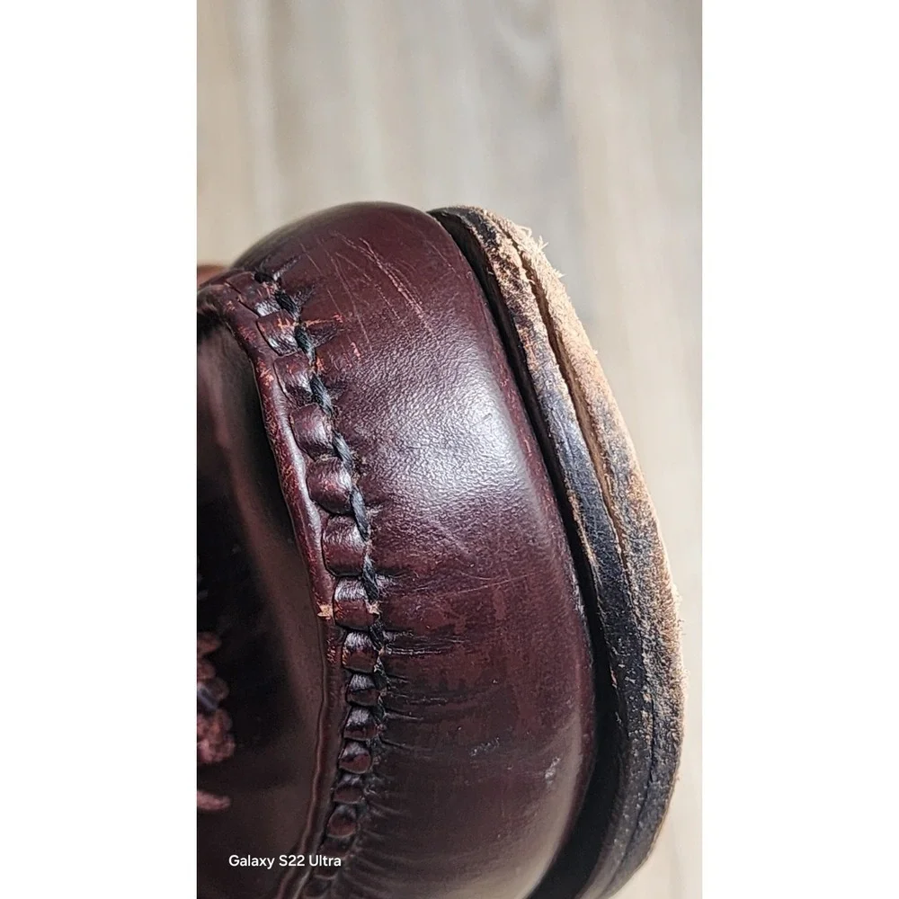 Allen Edmonds Men's Stowe 42397 Burgundy Polished Calf Leather Loafers Size 12